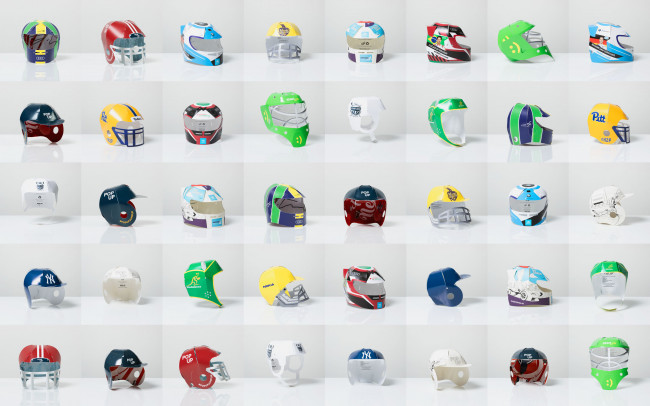 Cardboard Helmets Grid